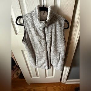 Women's Gray Sherpa Vest